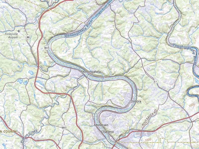 NEXRAD radar-signature map of the hail storm over Monongahela, PA on Jun 6, 2026