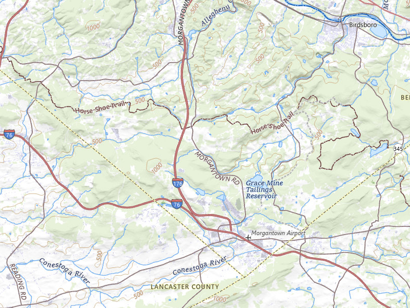 Radar-estimated hail-size map of the storm over Morgantown, PA on Jul 4, 2026