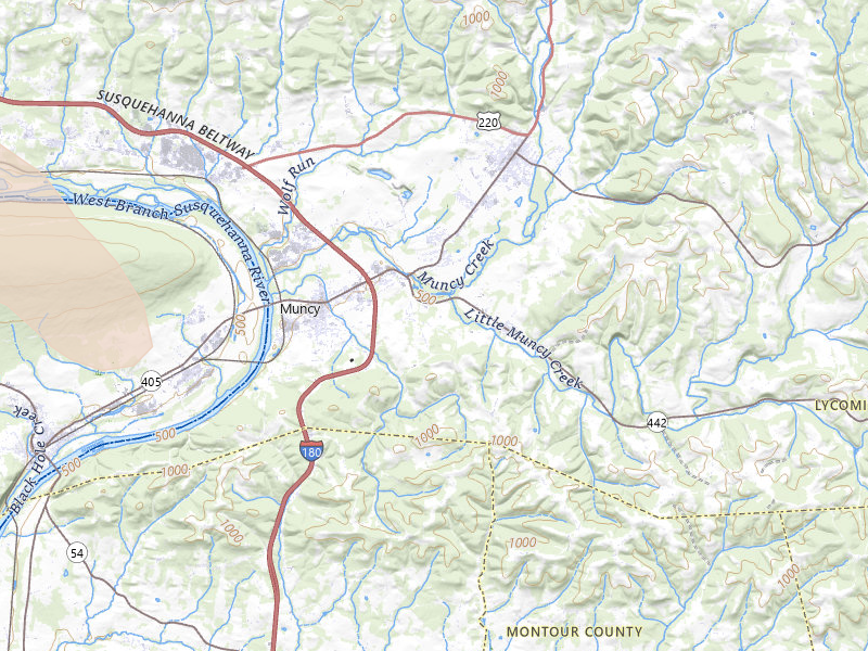 Radar-estimated hail-size map of the storm over Muncy, PA