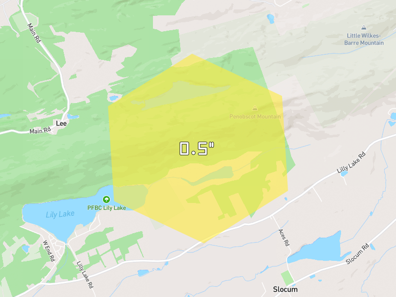 Hail map of Nanticoke, PA on Jul 1, 2026, hail up to 0.5"