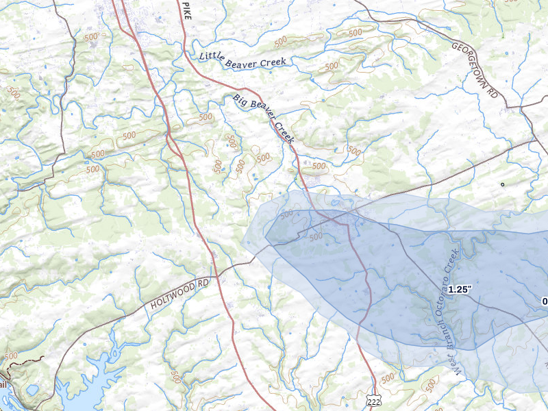 NEXRAD radar-signature map of the hail over New Providence, PA