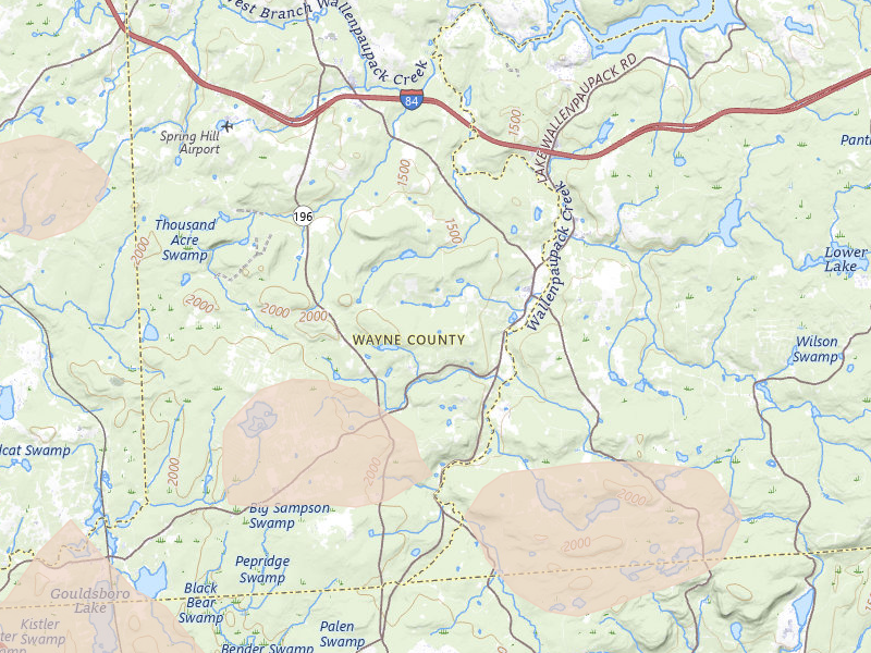 Radar-estimated hail-size map of the storm over Newfoundland, PA on Jul 4, 2026