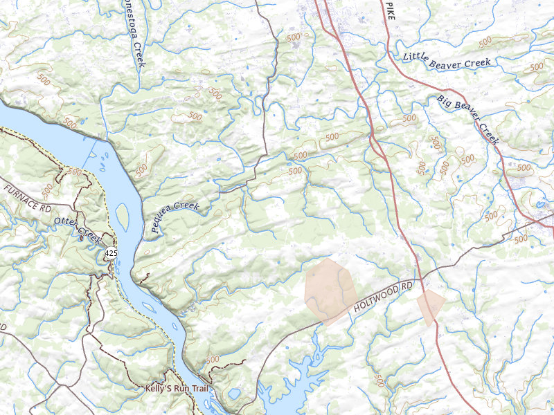 Radar-estimated hail-size map of the storm over Pequea, PA on Jul 21, 2026