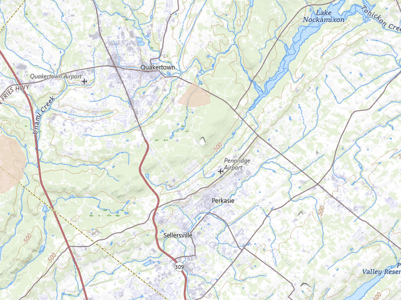 Radar-estimated hail-size map of the storm over Perkasie, PA on Jul 28, 2026