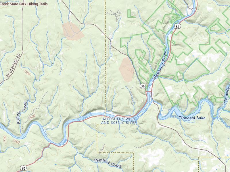 Radar-estimated hail-size map of the storm over Pleasantville, PA on Jul 3, 2026