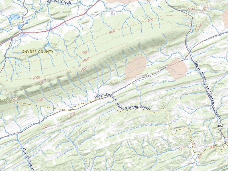 Radar-estimated hail-size map of the storm over Richfield, PA on Jun 6, 2026