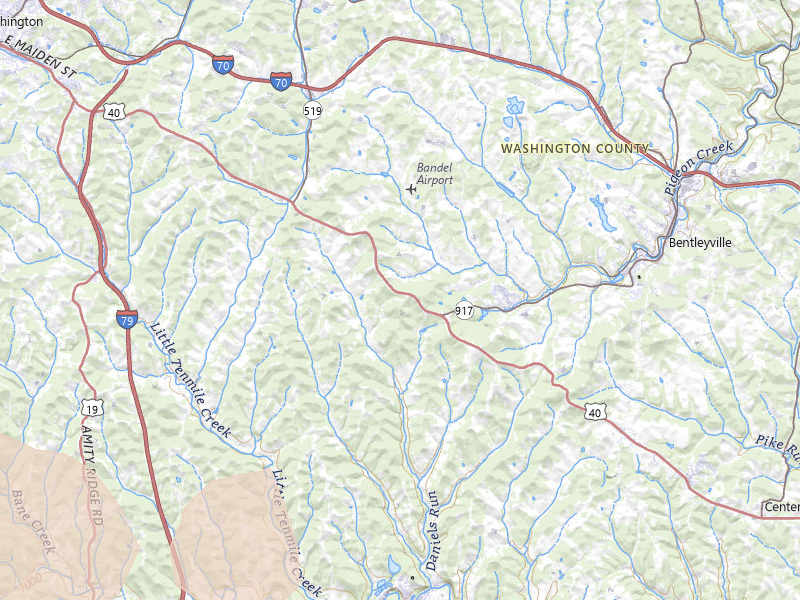 Radar-estimated hail-size map of the storm over Scenery Hill, PA on Jun 6, 2026