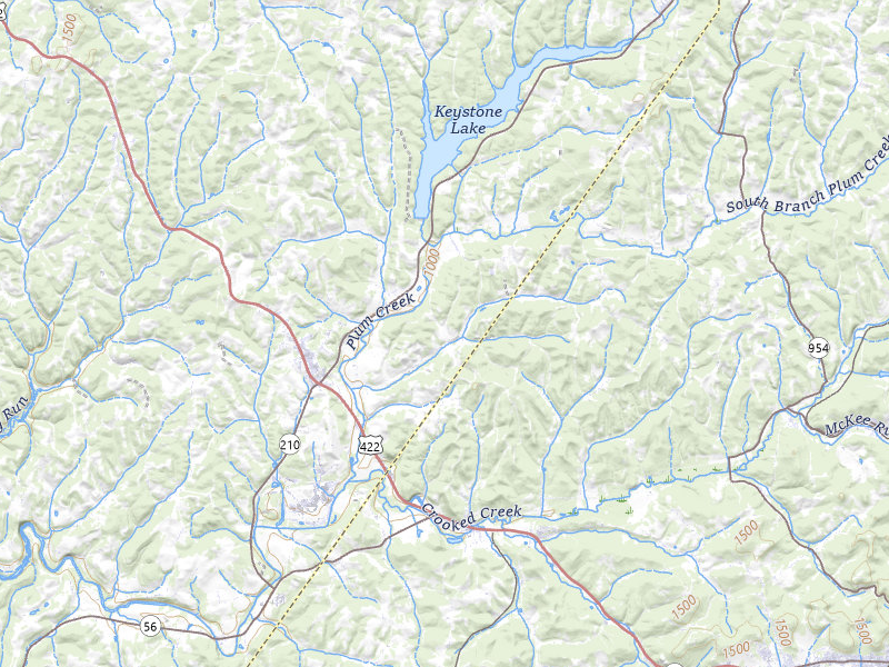 Radar-estimated hail-size map of the storm over Shelocta, PA on Jul 4, 2026