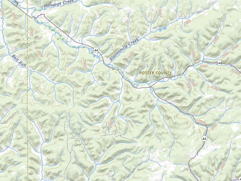 Radar-estimated hail-size map of the storm over Shinglehouse, PA on Jul 27, 2026