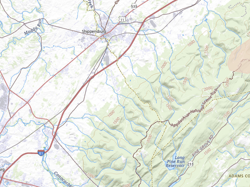 Radar-estimated hail-size map of the storm over Shippensburg, PA on Jul 4, 2026