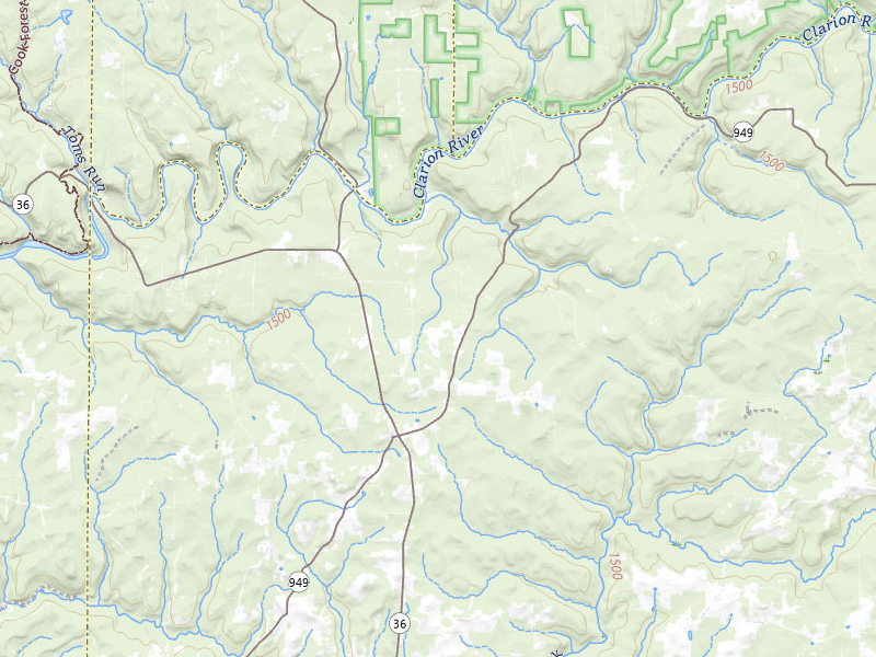 Radar-estimated hail-size map of the storm over Sigel, PA on Mar 22, 2026