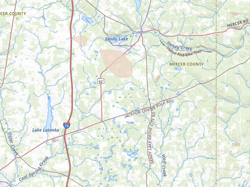 Radar-estimated hail-size map of the storm over Stoneboro, PA on Sep 3, 2026