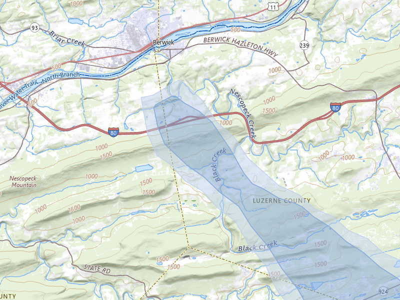 NEXRAD radar-signature map of the hail storm over Sugarloaf, PA on Jul 3, 2026