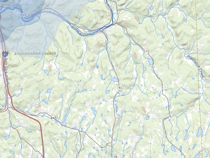 NEXRAD radar-signature map of the hail over Susquehanna, PA