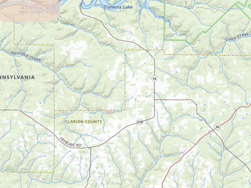 Radar-estimated hail-size map of the storm over Tionesta, PA on Jul 21, 2026