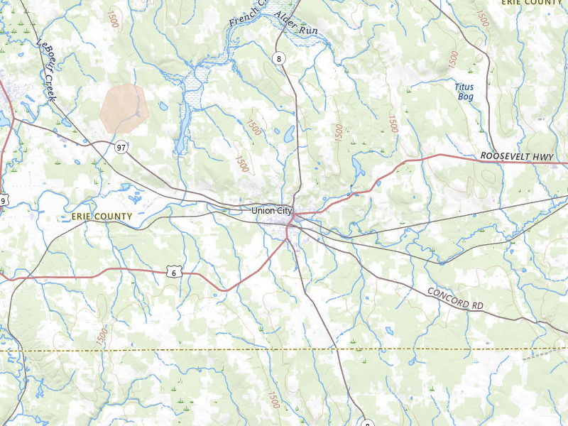 Radar-estimated hail-size map of the storm over Union City, PA on Sep 2, 2026