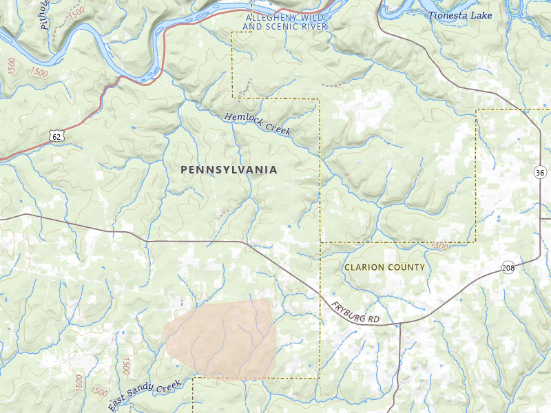 Radar-estimated hail-size map of the storm over Venus, PA on Jul 3, 2026