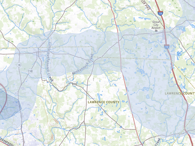 NEXRAD radar-signature map of the hail storm over Volant, PA on Mar 22, 2026