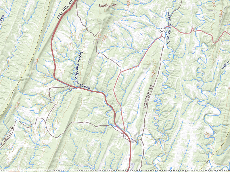 Radar-estimated hail-size map of the storm over Warfordsburg, PA on May 18, 2026