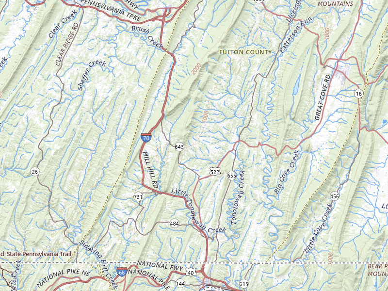 NEXRAD radar-signature map of the hail storm over Warfordsburg, PA on Aug 22, 2026