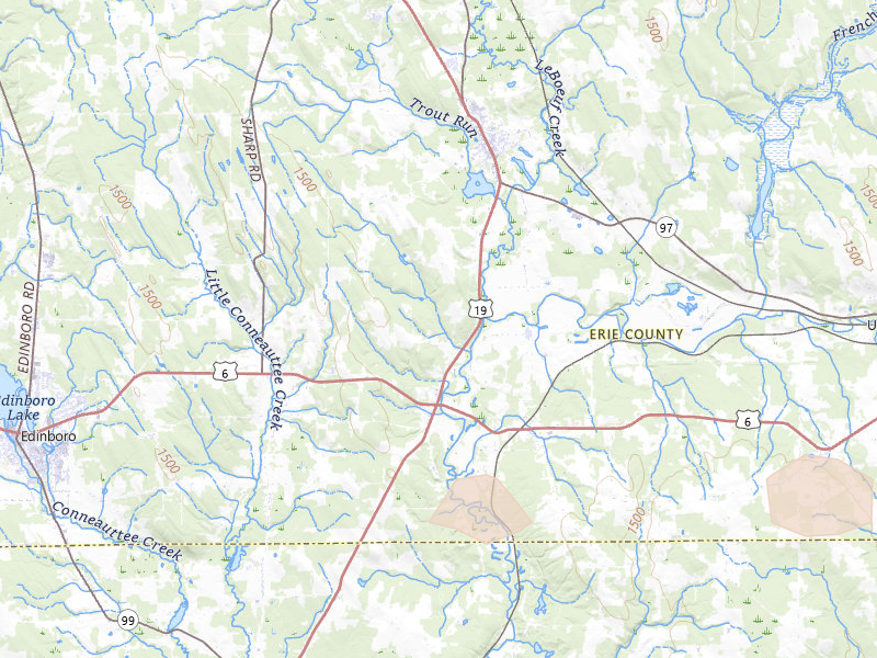 Radar-estimated hail-size map of the storm over Waterford, PA on Sep 1, 2026