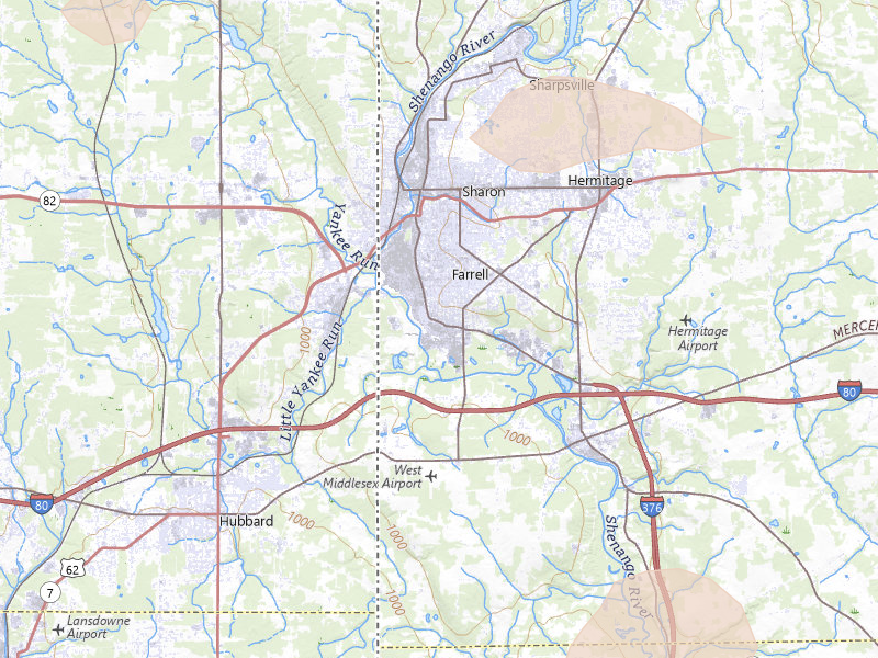 Radar-estimated hail-size map of the storm over West Middlesex, PA on Jul 3, 2026