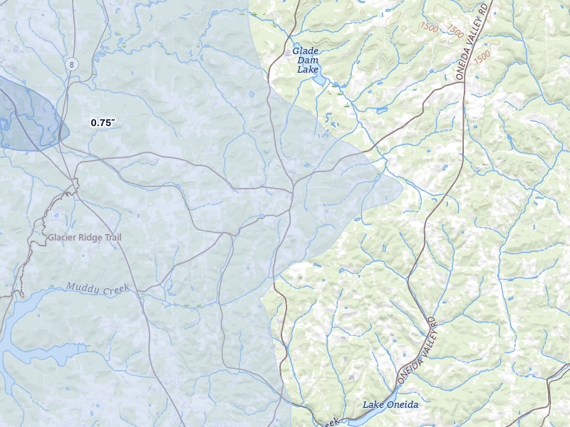 NEXRAD radar-signature map of the hail storm over West Sunbury, PA on Mar 22, 2026