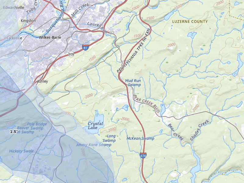NEXRAD radar-signature map of the hail storm over Wilkes Barre, PA on Jul 3, 2026