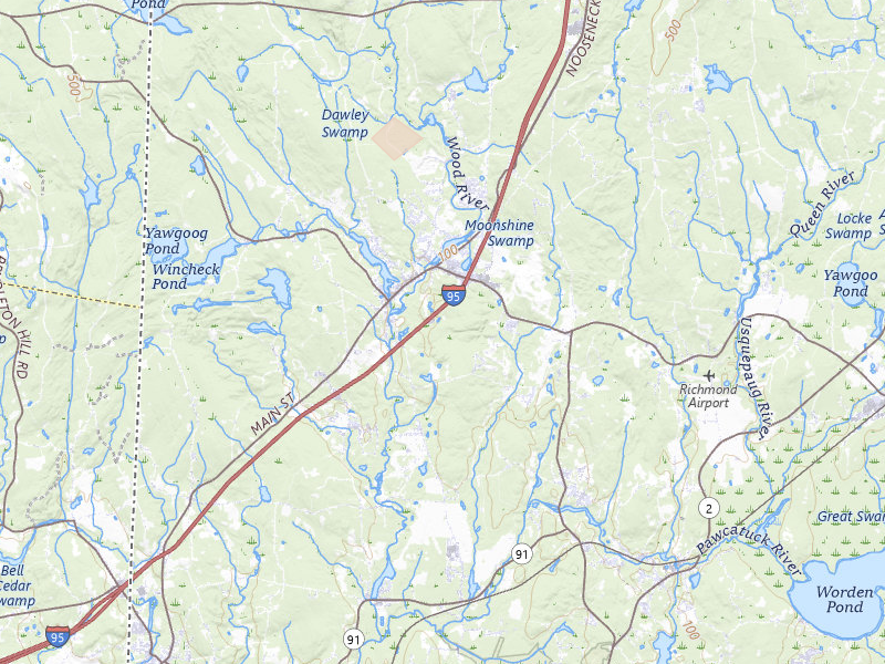 Radar-estimated hail-size map of the storm over Wyoming, RI on Apr 17, 2026