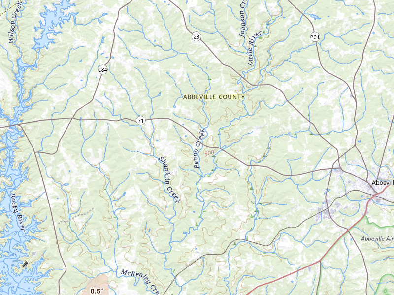 Radar-estimated hail-size map of the storm over Abbeville, SC on Jun 29, 2026
