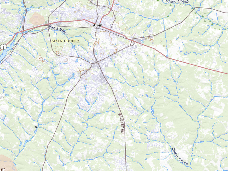 Radar-estimated hail-size map of the storm over Aiken, SC