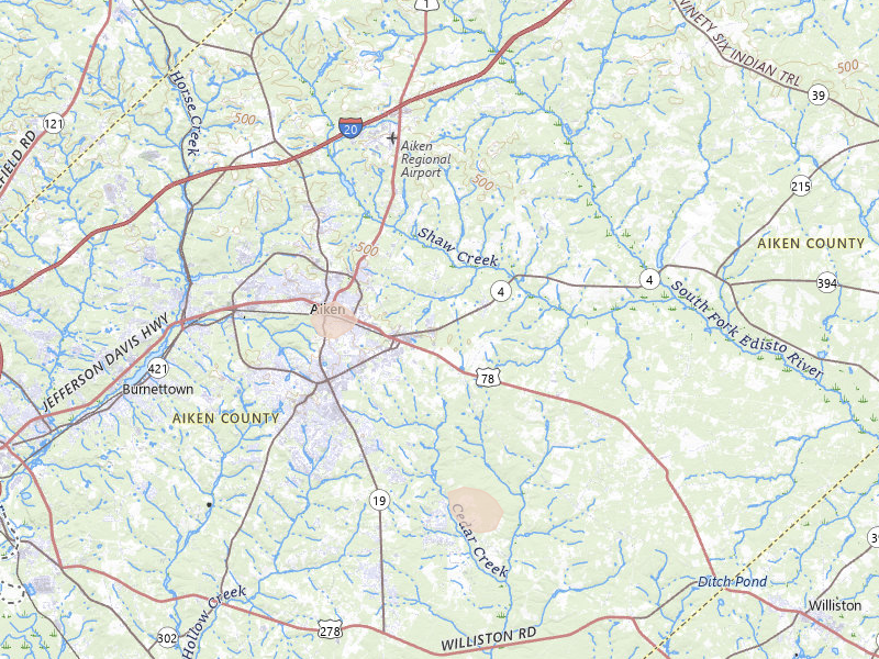 Radar-estimated hail-size map of the storm over Aiken, SC on Aug 13, 2026