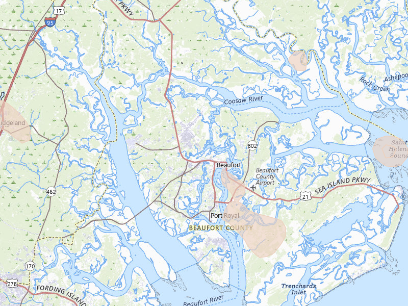Radar-estimated hail-size map of the storm over Beaufort, SC on Jul 12, 2026