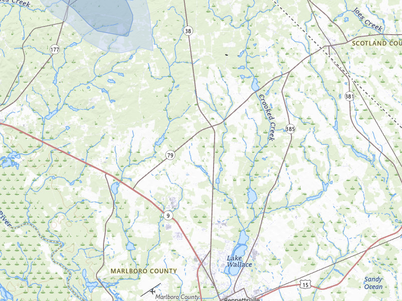 NEXRAD radar-signature map of the hail storm over Bennettsville, SC on Aug 20, 2026