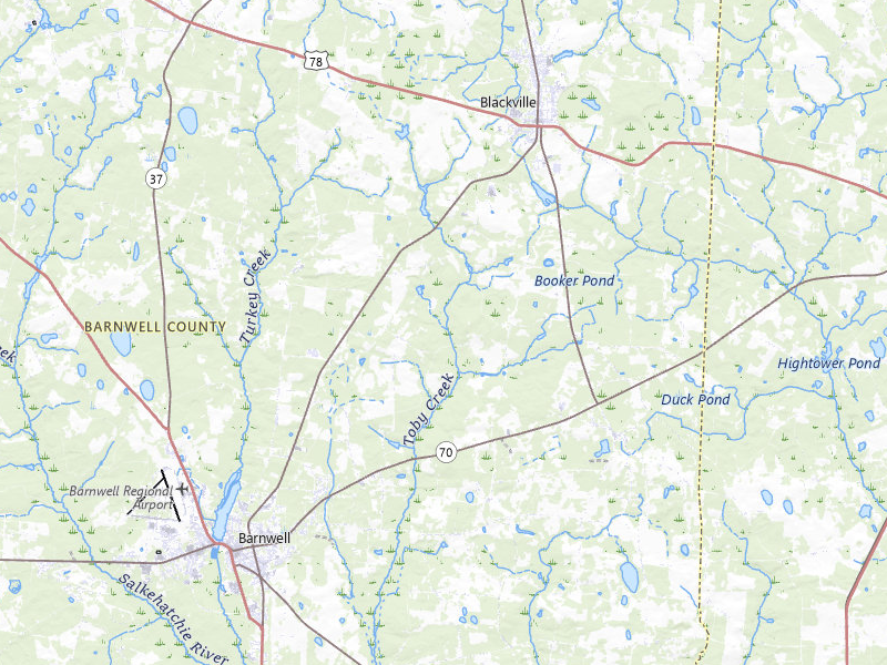 NEXRAD radar-signature map of the hail over Blackville, SC