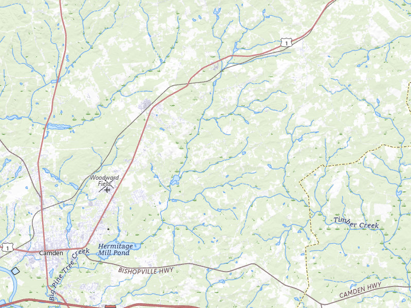 Radar-estimated hail-size map of the storm over Camden, SC on Jul 6, 2026