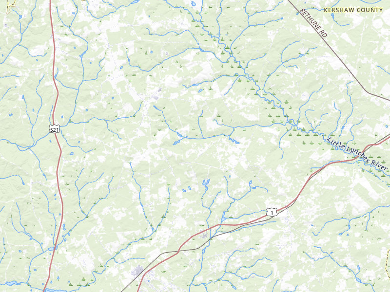 Radar-estimated hail-size map of the storm over Cassatt, SC on Jul 6, 2026