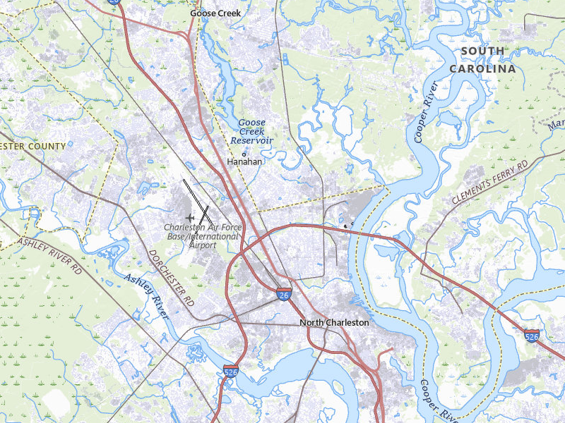 Radar-estimated hail-size map of the storm over Charleston, SC on Jul 12, 2026