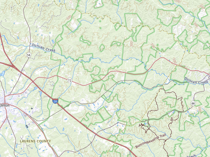 NEXRAD radar-signature map of the hail storm over Clinton, SC on Jul 10, 2026