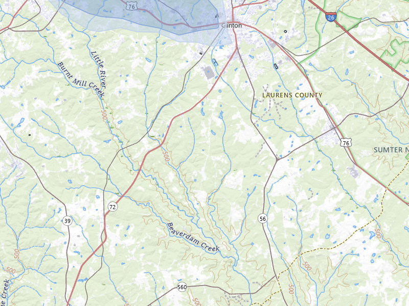 NEXRAD radar-signature map of the hail storm over Clinton, SC on Aug 12, 2026