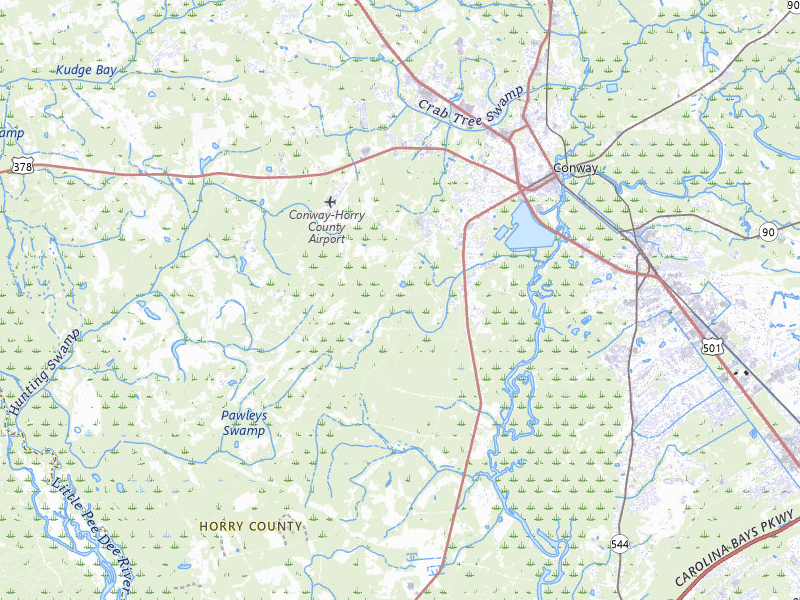 Radar-estimated hail-size map of the storm over Conway, SC