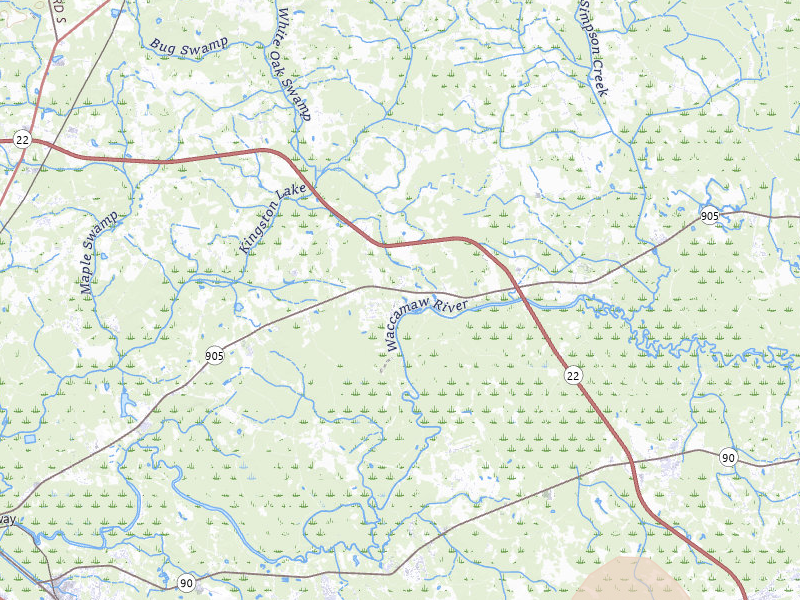Radar-estimated hail-size map of the storm over Conway, SC on Jul 7, 2026
