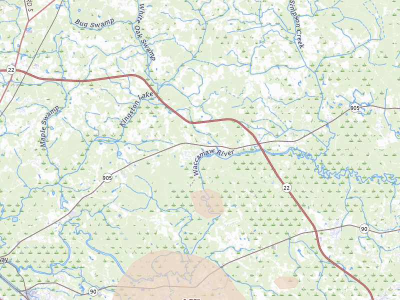 Radar-estimated hail-size map of the storm over Conway, SC