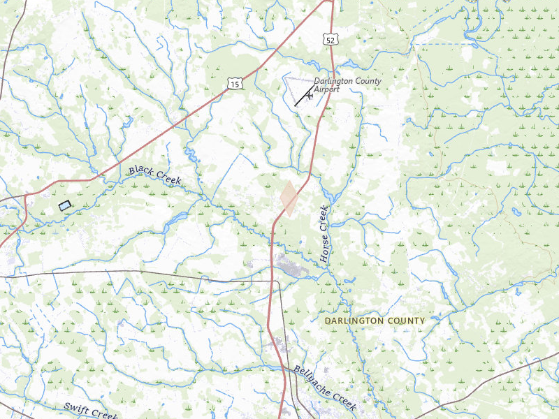 Radar-estimated hail-size map of the storm over Darlington, SC on Jul 12, 2026