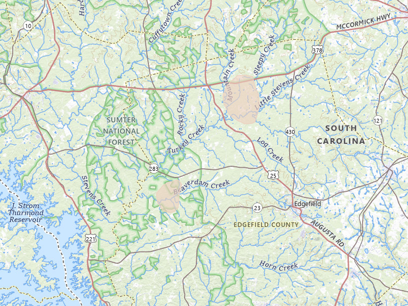 Radar-estimated hail-size map of the storm over Edgefield, SC on Sep 5, 2026