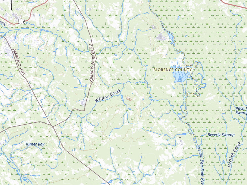 Radar-estimated hail-size map of the storm over Florence, SC on Jul 12, 2026