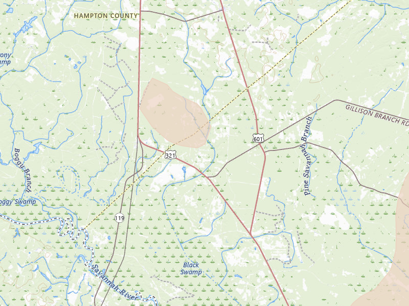 Radar-estimated hail-size map of the storm over Garnett, SC on Jul 12, 2026