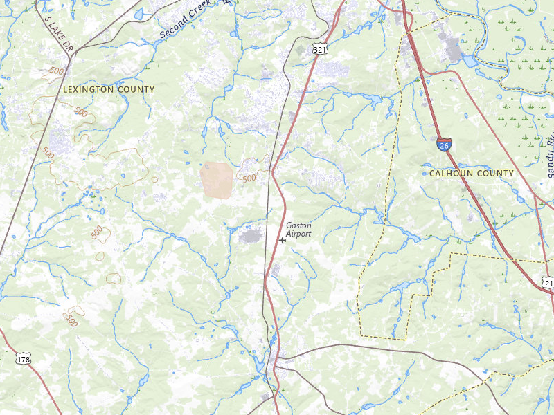 Radar-estimated hail-size map of the storm over Gaston, SC on Jul 17, 2026