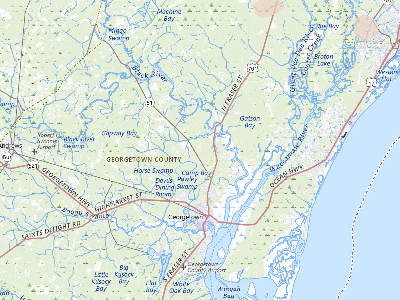 Radar-estimated hail-size map of the storm over Georgetown, SC on Jul 7, 2026