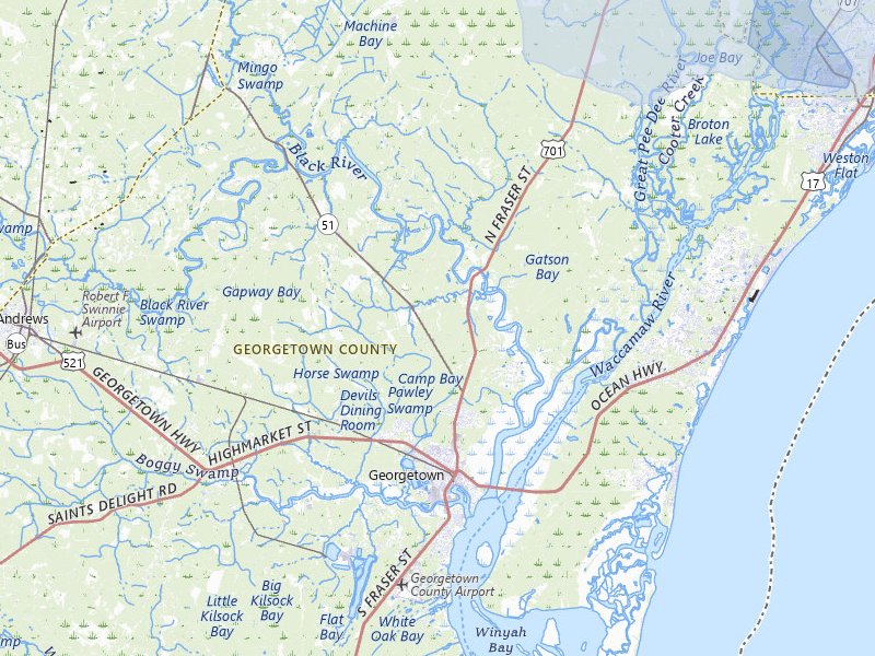 NEXRAD radar-signature map of the hail storm over Georgetown, SC on Jul 7, 2026